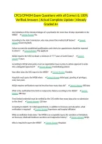 CPCS&sol;CPMSM Exam Questions with all Correct & 100&percnt; Verified Answers &vert;Actual Complete Update &vert;Already Graded A&plus;