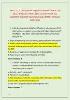 Nbcot Cota Latest Exam 2026&sol;2027 High Yield Practice &NewLine;Questions And A New Updated Study Guide All &NewLine;Complete Accurate Questions And Correct Detailed &NewLine;Solutions 