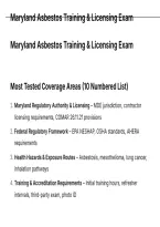 Maryland Asbestos Training & Licensing Exam UPDATED QUESTIONS AND CORRECT ANSWERS WITH RATIONALES&period;pdf&NewLine;&NewLine;1