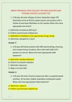 Nremt Paramedic Exam 2026&sol;2027 National Registry Exam  &NewLine;Testbank Complete Accurate Test 