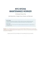NYC NYCHA MAINTENANCE WORKER 150-Question Practice Test 2026 Study Edition &vert; Multiple Choice&comma; Answers&comma; and Rationales