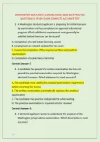 Washington Denturist Licensing Exam 2026&sol;2027 Practice  &NewLine;Questions & Study Guide Complete Accurate Test