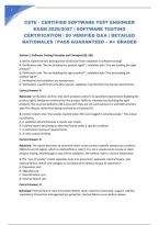 Cste - Certified Software Test Engineer Exam 2026&sol;2027 &vert; Software Testing Certification &vert; 50 Verified Q&A &vert; Detailed Rationales &vert; Pass Guaranteed &ndash; A&plus; Graded
