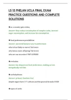 Ls 15 Phelan Ucla Final Exam&NewLine;Practice Questions And Complete&NewLine;Solutions&NewLine;
