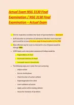 Actual Exam NSG 3130 Final &NewLine;Examination &sol; NSG 3130 Final &NewLine;Examination &ndash; Actual Exam
