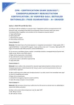 Cpr - Certification Exam 2026&sol;2027 &vert; Cardiopulmonary Resuscitation Certification &vert; 50 Verified Q&A &vert; Detailed Rationales &vert; Pass Guaranteed &ndash; A&plus; Graded