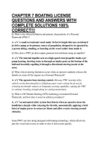 Chapter 7 Boating License Questions And Answers With Complete Solutions 100&percnt; Correct&excl;&excl;&excl;