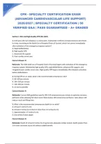 Cpr - Specialty Certification Exam &lpar;Advanced Cardiovascular Life Support&rpar; 2026&sol;2027 &vert; Specialty Certification &vert; 50 Verified Q&A &vert; Pass Guaranteed &ndash; A&plus; Graded