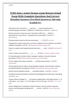 TCEQ Class C Water Operator License Exam Study Guide&colon; Complete Q&A with Verified Answers