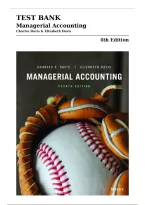 Test Bank for Managerial Accounting &lpar;4th Edition&rpar; by Charles E&period; Davis and Elizabeth Davis &vert; ISBN 9781119577638 &vert; All 13 Chapters & Topic Focus Modules &vert; Decision-Making Exam Prep &lbrack;2026&rsqb;