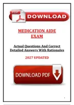 Medication Aide Certification Exam &vert; 2027 Exam Preparation Guide &ndash; Practice Questions&comma; Detailed Answers&comma; and Rationales