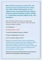 Nmls Safe Exam Questions & Answers Pdf &vert; Mlo &NewLine;Licensing Practice & Complete Exam Prep &vert; Newest &NewLine;2026 &vert;&vert; Most Recent Exam 2026&vert;2027 Actual &NewLine;Complete Real Exam Questions And Correct &NewLine;Answers &lpar;Verified Answers&rpar; Already Graded &NewLine;A&plus; &vert; Guaranteed Success&excl;&excl; 