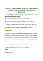 NUR2058 Final Exam V3 &vert; NUR 2058 Dimensions of &NewLine;Nursing Practice Exam Q&A &vert; Rasmussen &NewLine;University 