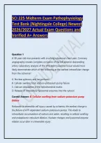SCI 225 Midterm Exam Pathophysiology Test Bank &lpar;Nightingale College&rpar; Newest 2026&sol;2027 Actual Exam Questions and Verified A&plus; Answers
