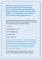 Nurs 6521 Advanced Pharmacology Final Exam &NewLine;Newest 2026 &vert;&vert; Most Recent Exam 2026&vert;2027 &NewLine;Actual Complete Real Exam Questions And &NewLine;Correct Answers &lpar;Verified Answers&rpar; Already &NewLine;Graded A&plus; &vert; Guaranteed Success&excl;&excl; Newest &NewLine;Exam &vert; Just Released&excl;&excl; Walden Univers