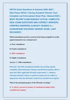 OPOTA Exam Questions & Answers 2026&ndash;2027 &vert;                &NewLine;Ohio Peace Officer Training Academy Practice Test &vert;  &NewLine;Complete Law Enforcement Exam Prep &vert; Newest 2026 &vert;&vert; &NewLine;MOST RECENT EXAM 2026&vert;2027 ACTUAL COMPLETE &NewLine;REAL EXAM QUESTIONS AND CORRECT ANSWERS 