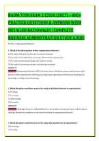 Badm 7050 Exam 2 &lpar;2026&sol;2027&rpar; &ndash; 400&plus; &NewLine;Practice Questions & Answers With &NewLine;Detailed Rationales &vert; Complete &NewLine;Business Administration Study Guide