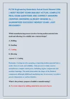 Pltw Engineering Essentials Actual Exam Newest 2026 &NewLine;&vert;&vert; Most Recent Exam 2026&vert;2027 Actual Complete &NewLine;Real Exam Questions And Correct Answers &NewLine;&lpar;Verified Answers&rpar; Already Graded A&plus; &vert; &NewLine;Guaranteed Success&excl;&excl; Newest Exam &vert; Just &NewLine;Released&excl;&excl;