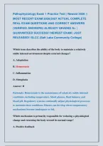 Pathophysiology Exam 1 Practice Test &vert; Newest 2026 &vert;&vert; &NewLine;Most Recent Exam 2026&vert;2027 Actual Complete &NewLine;Real Exam Questions And Correct Answers &NewLine;&lpar;Verified Answers&rpar; Already Graded A&plus; &vert; &NewLine;Guaranteed Success&excl;&excl; Newest Exam &vert; Just &NewLine;Released&excl;&excl; Slcc &lpar;Salt Lake Co