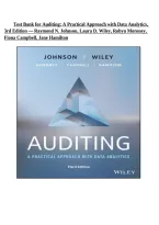 Test Bank for Auditing&colon; A Practical Approach with Data Analytics 3rd Edition by Raymond N&period; Johnson&comma; Laura D&period; Wiley&comma; Robyn Moroney&comma; Fiona Campbell & Jane Hamilton &vert; ISBN 9781394399864