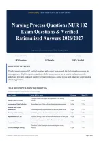 Nursing Process Questions NUR 102 Exam Questions & Verified Rationalized Answers 2026&sol;2027