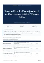 Nurse Aid Practice Exam Questions & Verified Answers 2026&sol;2027 Updated Edition