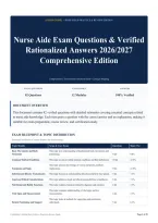 Nurse Aide Exam Questions & Verified Rationalized Answers 2026&sol;2027 Comprehensive Edition