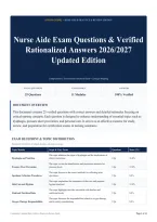 Nurse Aide Exam Questions & Verified Rationalized Answers 2026&sol;2027 Updated Edition