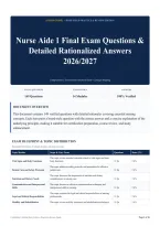 Nurse Aide 1 Final Exam Questions & Detailed Rationalized Answers 2026&sol;2027