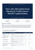 Nurse Aide Abbreviations Exam Questions & Verified Answers 2026&sol;2027 Updated Edition