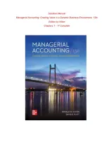 Solutions Manual For Managerial Accounting&colon; Creating Value in a Dynamic Business Environment&comma; 13th Edition by Ronald W&period; Hilton&comma; Verified Chapters 1 - 17 &comma; Complete Newest Version