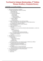 Intimate Relationships&comma; 3rd Edition by Thomas Bradbury and Benjamin Karney &ndash; Test Bank Questions and Answers