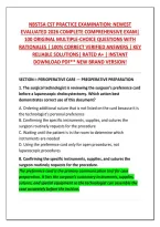 Nbstsa Cst Practice Examination&colon; Newest&NewLine;Evaluated 2026 Complete Comprehensive Exam&vert;&NewLine;100 Original Multiple-Choice Questions With&NewLine;Rationales &vert; 100&percnt; Correct Verified Answers &vert; Key&NewLine;Reliable Solutions&vert; Rated A&plus; &vert; Instant&NewLine;Download Pdf&ast;&ast; New Brand Version&excl;