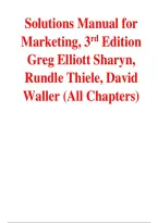 Marketing&comma; 3rd Edition by Greg Elliott&comma; Sharyn Rundle-Thiele&comma; and David Waller &ndash; Complete Solutions Manual &lpar;All Chapters&rpar;