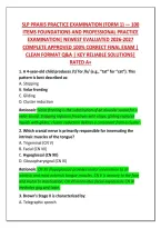 Slp Praxis Practice Examination &lpar;Form 1&rpar; &mdash; 100&NewLine;Items Foundations And Professional Practice&NewLine;Examination&vert; Newest Evaluated 2026-2027&NewLine;Complete Approved 100&percnt; Correct Final Exam &vert;&NewLine;Clean Format Q&A &vert; Key Reliable Solutions&vert;&NewLine;Rated A&plus;