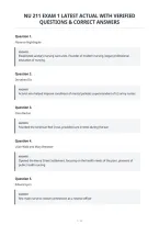 Nu 211 Exam 1 Latest Actual With Verified&NewLine;Questions & Correct Answers&NewLine;