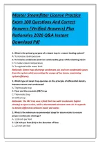 Master Steamfitter License Practice Exam 100 Questions And Correct Answers &lpar;Verified Answers&rpar; Plus Rationales 2026 Q&A Instant Download Pdf