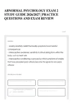Abnormal Psychology Exam 2 Study Guide 2026&sol;2027 &vert; Practice Questions And Exam Review