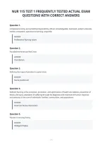 Nur 115 Test 1 Frequently Tested Actual Exam&NewLine;Questions With Correct Answers