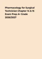 Pharmacology for Surgical Technician Chapters 14 & 15 &ndash; Study Guide & Exam Review&NewLine;&NewLine;