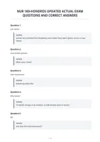 Nur 160-Hondros Updated Actual Exam&NewLine;Questions And Correct Answers