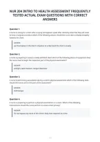 Nur 204 Intro To Health Assessment Frequently&NewLine;Tested Actual Exam Questions With Correct&NewLine;Answers
