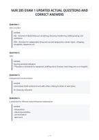 Nur 205 Exam 1 Updated Actual Questions And&NewLine;Correct Answers