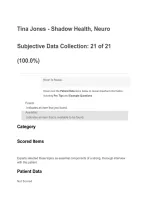NUR 6001 Tina Jones Shadow Health Neurological Assessment &mdash; Subjective Data and Complete Answers with Rationale &vert; William Paterson University