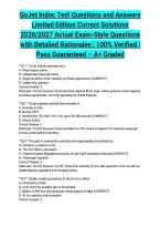 GoJet Indoc Test Questions and Answers Limited Edition Correct Solutions 2026&sol;2027 Actual Exam-Style Questions with Detailed Rationales &vert; 100&percnt; Verified &vert; Pass Guaranteed &ndash; A&plus; Graded