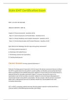 State EMT Certification Exam Comprehensive Practice Test Bank Covering Emergency Medical Care&comma; Patient Assessment&comma; Trauma Management&comma; Airway Support&comma; Medical Emergencies&comma; and Prehospital Emergency Response