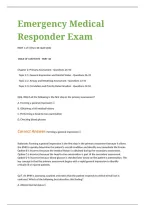 Emergency Medical Responder Exam Comprehensive Practice Test Bank Covering Patient Assessment&comma; Trauma Care&comma; Medical Emergencies&comma; Airway Management&comma; and Prehospital Emergency Response