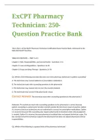 ExCPT Pharmacy Technician Certification Examination Preparation Practice Bank Featuring 250 Questions Covering Pharmacy Calculations&comma; Medication Safety&comma; Pharmacology&comma; Prescription Processing&comma; Pharmacy Law&comma; Drug Classifications&comma; Inventory Management&comma; and P