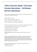Certified Medical Administrative Assistant &lpar;CMAA&rpar; Certification Exam Preparation Practice Bank Featuring 110 Exam-Format Questions Plus 140 Bonus Review Questions Covering Medical Office Administration&comma; Patient Scheduling&comma; Insurance Processing&comma; Medical Re