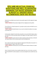 Epic Amb 400 Actual Exam All &NewLine;Questions And Well Elaborated &NewLine;Answers Top Rated Version For &NewLine;Already A&plus; Graded Highly &NewLine;Recommended &vert;New And Revised 
